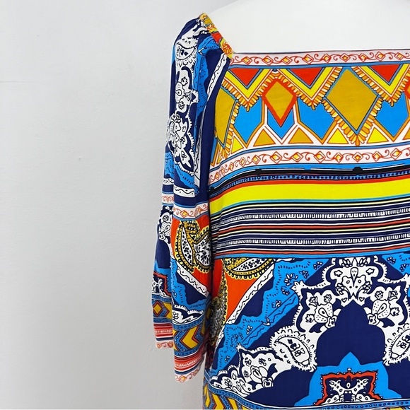 Hale Bob Mixed Print Satin Shift Dress Size Small - Picture 5 of 16